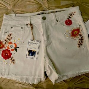 Indigo-Rein mid-rise shorts